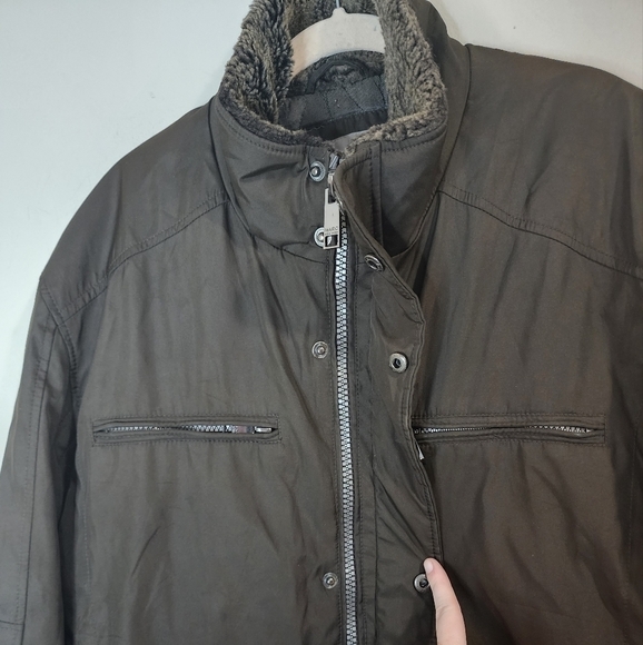 Marc New York Andrew Mark Mens Large Zip Snap Bomber Style Multi Pocket Jacket - Picture 2 of 12